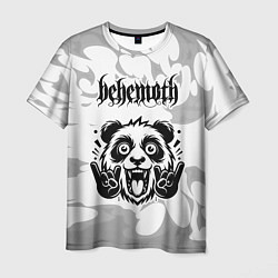 Футболка мужская Behemoth рок панда на светлом фоне, цвет: 3D-принт