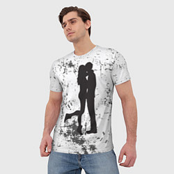 Футболка мужская Силуэт парня с девушкой в обнимку, цвет: 3D-принт — фото 2