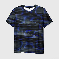 Мужская футболка Темно синие карбоновые волны
