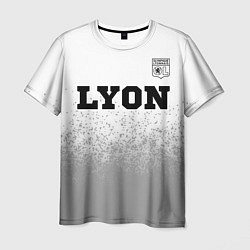 Мужская футболка Lyon sport на светлом фоне посередине