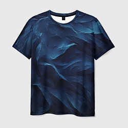Футболка мужская Синие глубокие абстрактные волны, цвет: 3D-принт