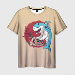 Мужская футболка Sushi shark