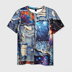 Мужская футболка Звездный небосвод - пэчворк