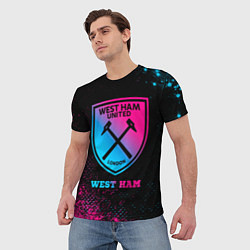 Футболка мужская West Ham - neon gradient, цвет: 3D-принт — фото 2