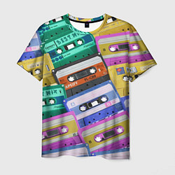 Мужская футболка Аудио кассеты разноцветные
