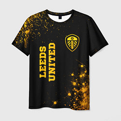 Мужская футболка Leeds United - gold gradient вертикально