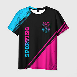 Мужская футболка Sporting - neon gradient вертикально