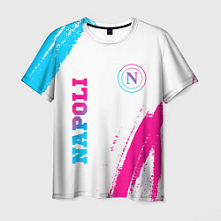 Мужская футболка Napoli neon gradient style вертикально