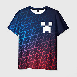 Мужская футболка Minecraft неоновые соты