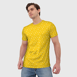 Футболка мужская Жёлтый со звёздочками, цвет: 3D-принт — фото 2