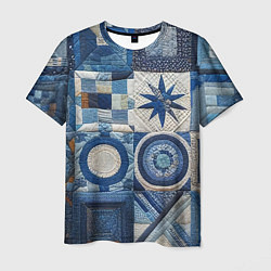 Мужская футболка Denim patchwork - ai art