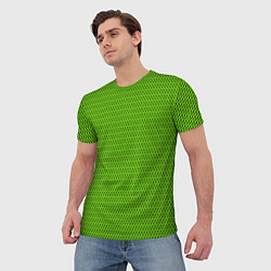 Футболка мужская Кислотный зелёный имитация сетки, цвет: 3D-принт — фото 2