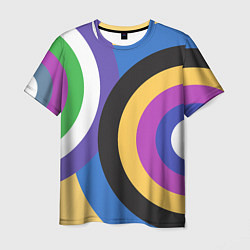 Футболка мужская Разноцветные круги, абстракция, цвет: 3D-принт