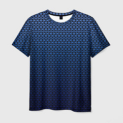 Мужская футболка Паттерн чёрно-синий треугольники