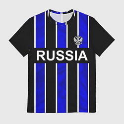 Мужская футболка Россия- черно-синяя униформа