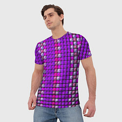 Футболка мужская Фиолетовые плитки, цвет: 3D-принт — фото 2