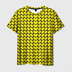 Мужская футболка Жёлтые лепестки шестиугольники