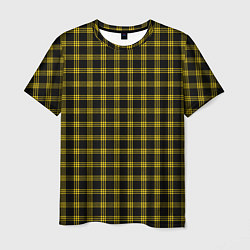 Мужская футболка Чёрный с жёлтыми полосами шотландка