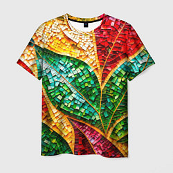 Мужская футболка Яркая мозаика с разноцветным абстрактным узором и