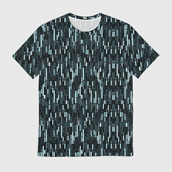 Мужская футболка Тёмный бирюзовый паттерн полосочки