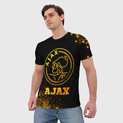 Футболка мужская Ajax - gold gradient, цвет: 3D-принт — фото 2