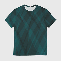 Мужская футболка Тёмный зелёный полосатый