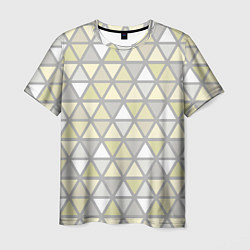Мужская футболка Паттерн геометрия светлый жёлто-серый