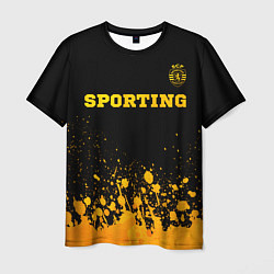Футболка мужская Sporting - gold gradient посередине, цвет: 3D-принт