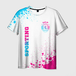 Футболка мужская Sporting neon gradient style вертикально, цвет: 3D-принт