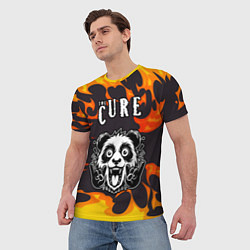 Футболка мужская The Cure рок панда и огонь, цвет: 3D-принт — фото 2