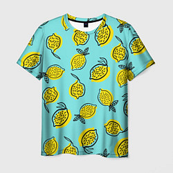 Мужская футболка Летние лимоны - паттерн