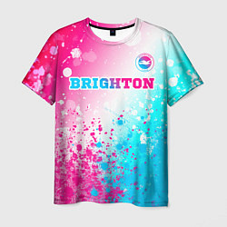 Мужская футболка Brighton neon gradient style посередине