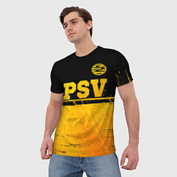 Футболка мужская PSV - gold gradient посередине, цвет: 3D-принт — фото 2