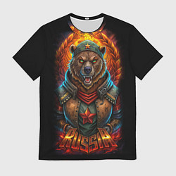 Футболка мужская Русский военный медведь солдат, цвет: 3D-принт