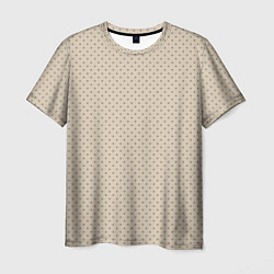 Мужская футболка Тёмно-бежевый однотонный в мелкий рисунок ромбы