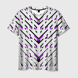 Футболка мужская Black and purple stripes on a white background, цвет: 3D-принт