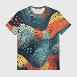 Мужская футболка Волны линиями