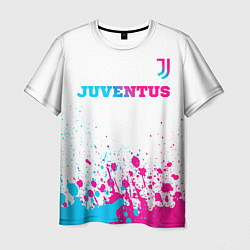 Футболка мужская Juventus neon gradient style посередине, цвет: 3D-принт