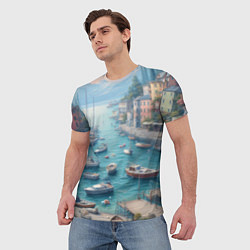 Футболка мужская Гавань с лодками, цвет: 3D-принт — фото 2