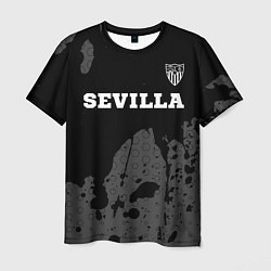 Мужская футболка Sevilla sport на темном фоне посередине