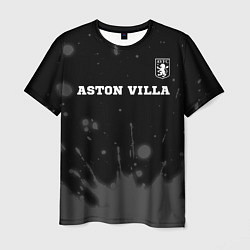 Футболка мужская Aston Villa sport на темном фоне посередине, цвет: 3D-принт