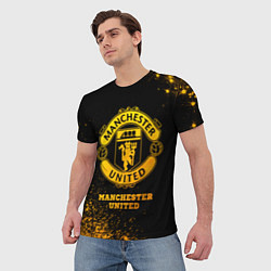 Футболка мужская Manchester United - gold gradient, цвет: 3D-принт — фото 2