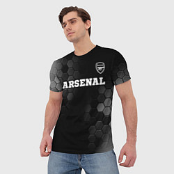 Футболка мужская Arsenal sport на темном фоне посередине, цвет: 3D-принт — фото 2