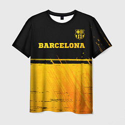 Мужская футболка Barcelona - gold gradient посередине