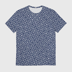 Мужская футболка Сине-белый паттерн узорчатый