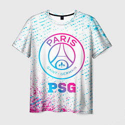 Футболка мужская PSG neon gradient style, цвет: 3D-принт