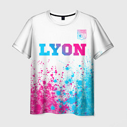 Футболка мужская Lyon neon gradient style посередине, цвет: 3D-принт