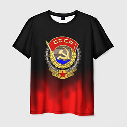Футболка мужская СССР патриотический значок с серпом, цвет: 3D-принт