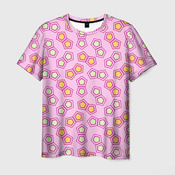 Мужская футболка Мозаика на розовом