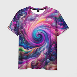 Мужская футболка Абстракция, водоворот из ярких красок